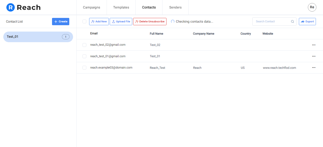 Check contact Detail