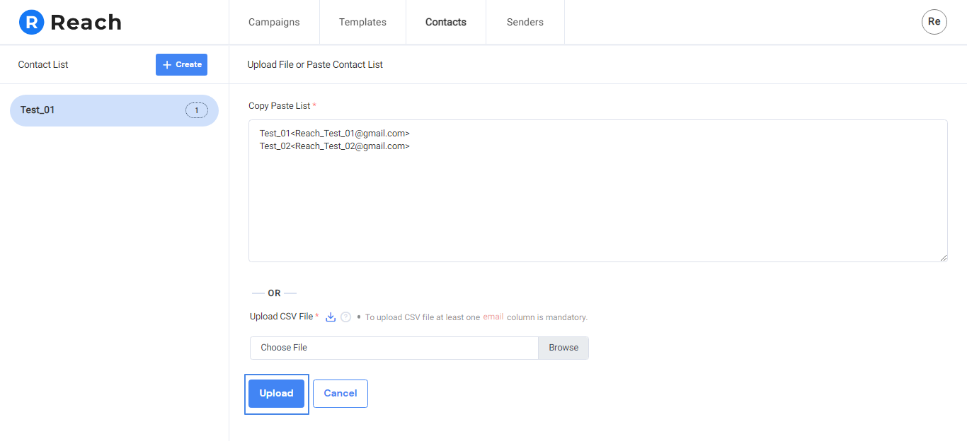 Copy paste email address